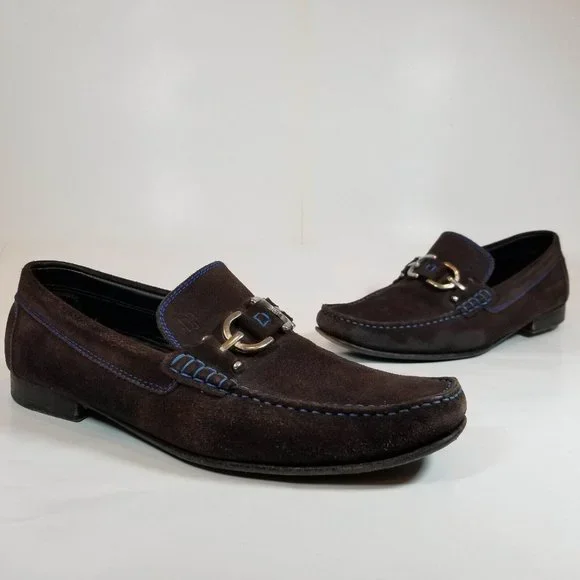 Donald J. Pliner Brown and Blue Leather Loafers DACIO at Donald Pliner main image 3